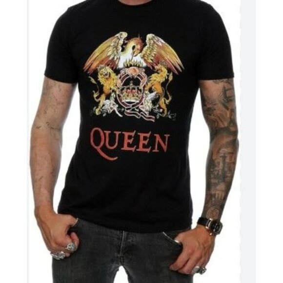 Queen Large Graphic Tee T-Shirt Band Tour Rock Concert Black Cotton Blend Unisex - Picture 1 of 4